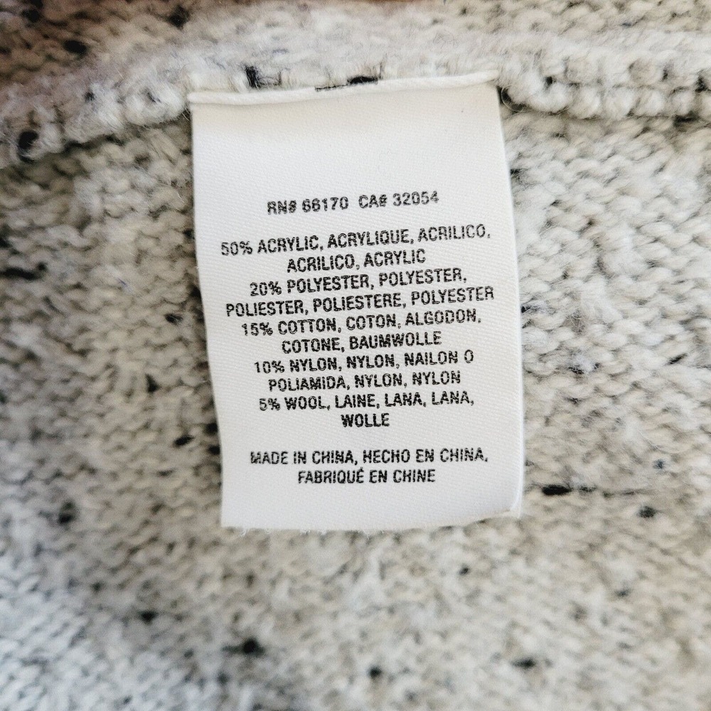 Anthro Michael Stars Wool Blend‎ Gray Speckled Fringe Hem Open Cardigan. Size XS - Picture 8 of 9